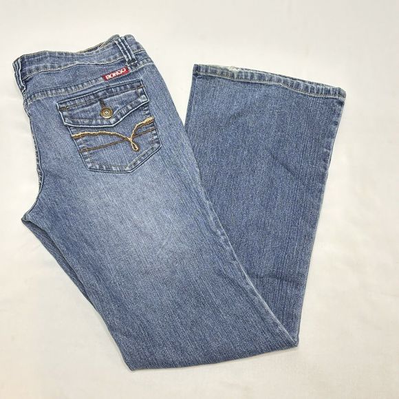 Vintage BONGO Bootcut Denim Jeans Womens 9 Low Rise Back Flap Pocket Y2K - Picture 3 of 14